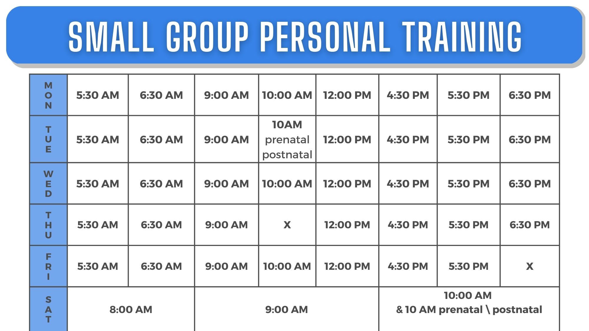 Personal Training WOrkouts _ West Chester_Adult Schedule Bent On Better 2023